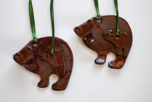Brown Bear with Cub Ornament