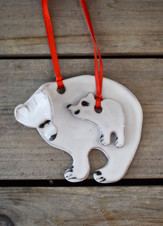 Polar Bear with Cub Ornament